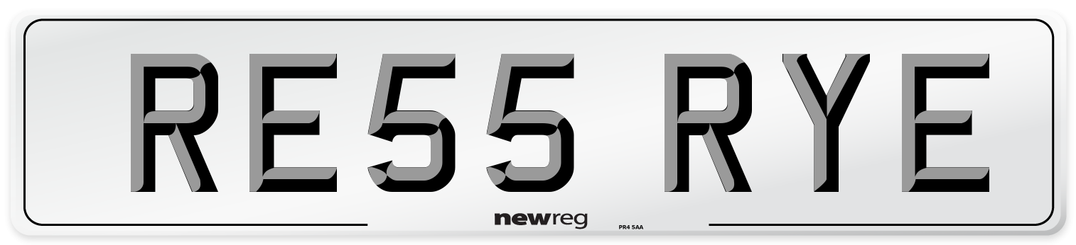 RE55 RYE Number Plate from New Reg